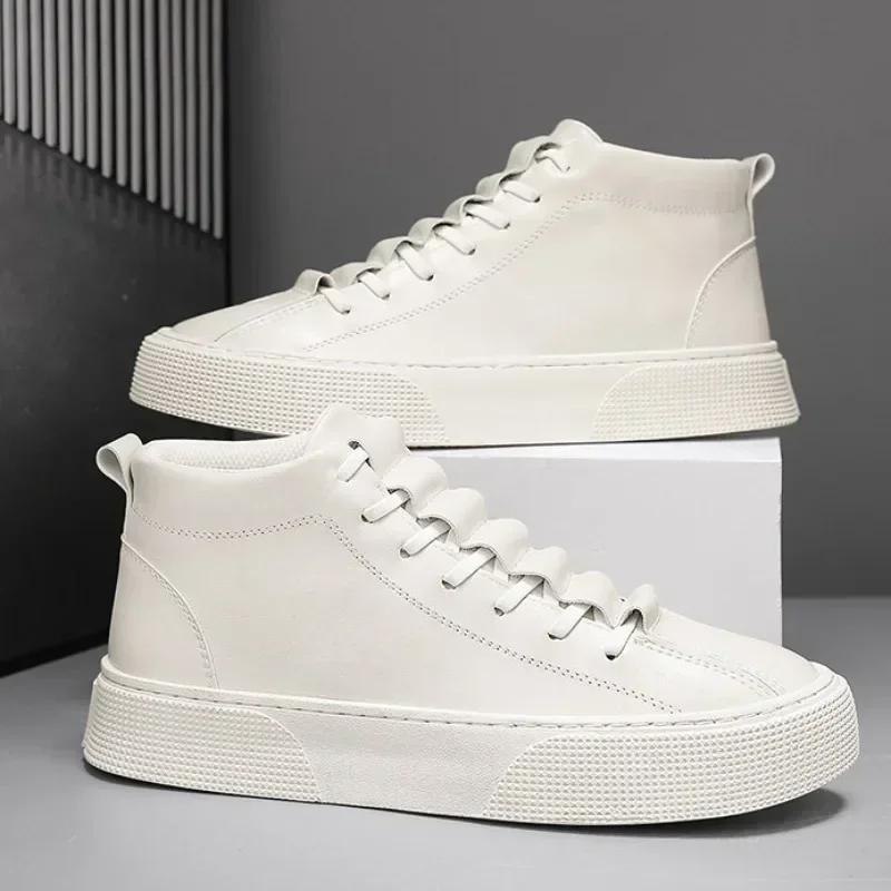 White Sneakers for Men  Spring Fashion Casual Lace Up Round Toe Flat Mens Running Sport Shoes Zapatillas Deportivas Hombre