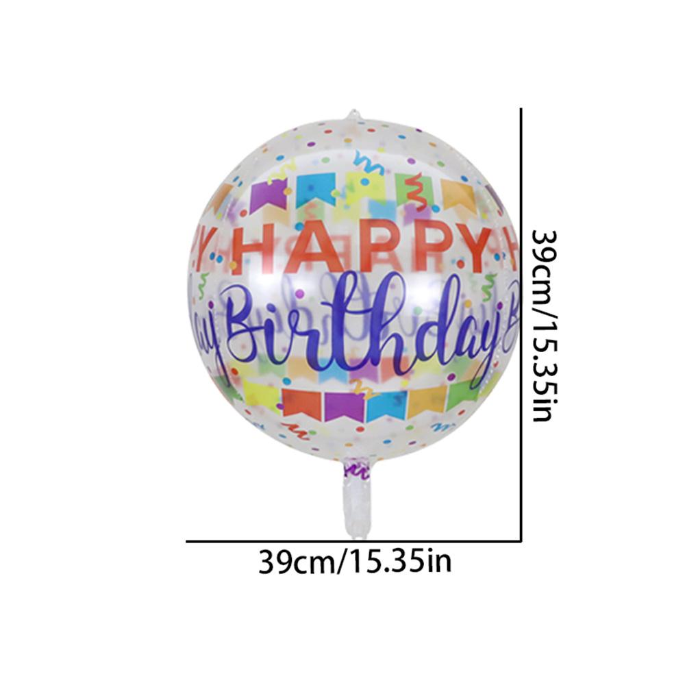 Pack of 2/4/6, 22-Inch 4D Round Transparent Colorful Aluminum Foil Balloons, Suitable for Birthday Parties, Birthday Gatherings, and Birthda