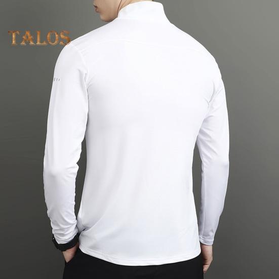 Cămăși sport pentru bărbați, cu guler ridicat, hanorac cu jumătate de fermoar, culoare solidă, cu mânecă lungă, pulover, pentru toamna iarnă, îmbrăcăminte ocazională