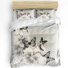Daisy Flower Butterfly Bushes 3pcs Bedding Set For Double Bed Home Textile Duvet Cover Quilt Cover Pillowcase