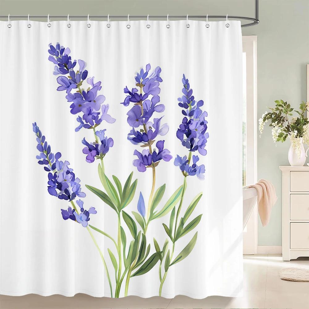 Plant Flowers Leaves Series Shower Curtains Bathroom Curtain Frabic Waterproof Polyester Multiple Sizes Bath Bathroom Curtains