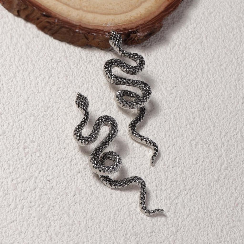 Personalized Retro Cold Wind Alloy Zodiac Snake Stud Earrings Advanced Exquisite Versatile Casual Daily Women's Models
