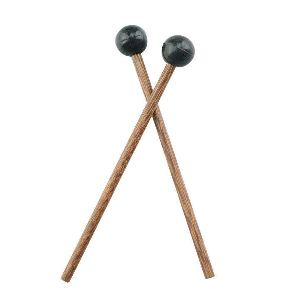 2Pcs/Set Wooden Handle Tongue Drum Sticks Silicone Drumstick Wooden Drum Hammer Musical Instrument