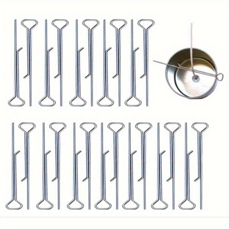 10Pcs 4.3 Inch Candle Wick Holders Clip Wick Fixer Stainless Steel Holders for Candle Making Metal Wick Centering Device Tools
