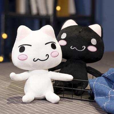 Nová plyšová mačka Toro Inoue Anime Hra Bábika Vypchaté Mačiatka Plyšová Hračka Kreslený Pár Čierne a Biele Mačky Dekor Darček Hračky