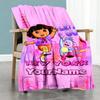 Dora Explorer Customize Text Blanket Cozy Personalized Blanket Durable Comfort Throw For Sofa Bedding Office Seaside Four Seasons Multipurpose