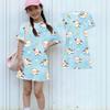 Girls Animal Print Dress Loose Fit Short Sleeve Round Neck Lightweight Summer Dress for Kids Casual Wear