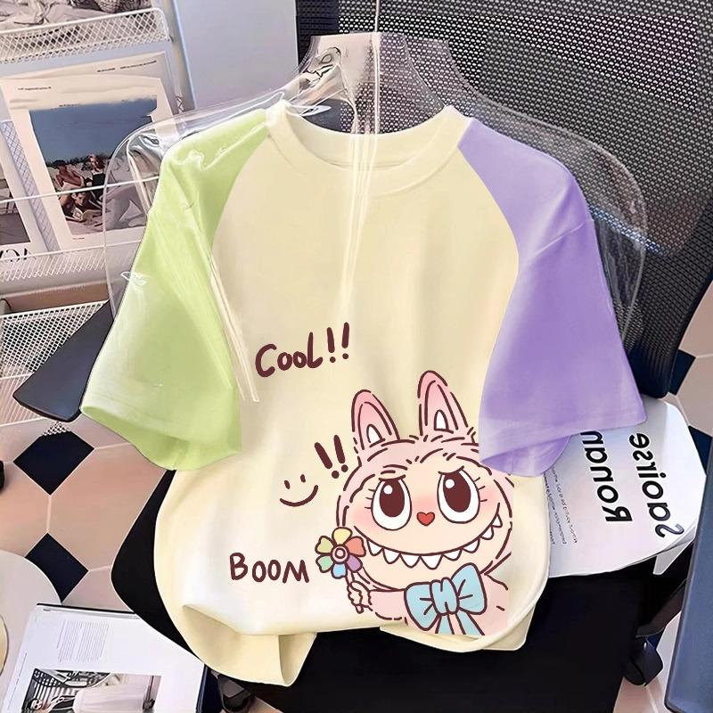 

Мультяшный Монстр Эльф Графический Лабубу Детская Принтованная Футболка Летняя Женская Повседневная Уличная Девочка Футболки с Коротким Рукавом Топ Одежда 100