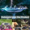 Outdoor Solar Bird Bath Fountain with Lights - Floating Garden Water Feature with Battery Storage
