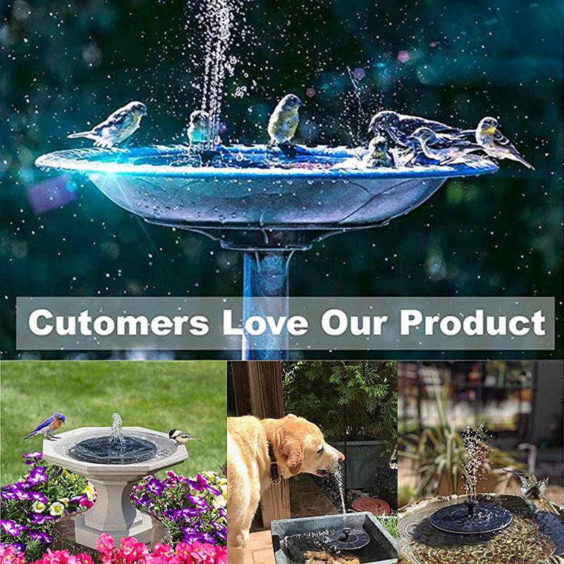 Outdoor Solar Bird Bath Fountain with Lights - Floating Garden Water Feature with Battery Storage