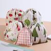 Cotton Linen Drawstring Bag Cute Cartoon Pattern Animal Plant Printed Pouch Dustproof Storage Bag Gift Packaging Bags