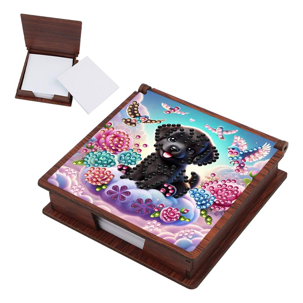 Holz Diamant Malerei Notizbuch Box mit 160 Blatt DIY Diamant Malerei Notizbox für Heim Büro und Schulbedarf
