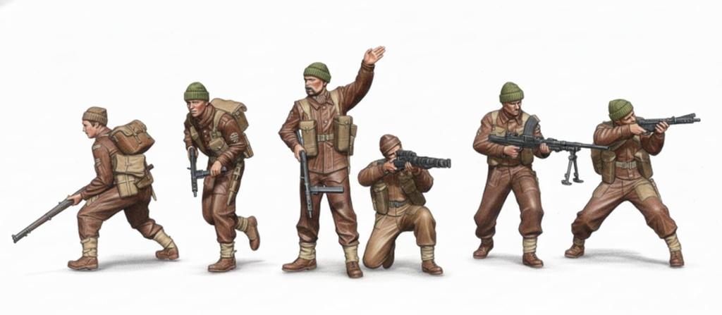 Paracel Miniatures WWII British Commando Unit Set Resin Kit MINI7247 1/72 (6 figures)