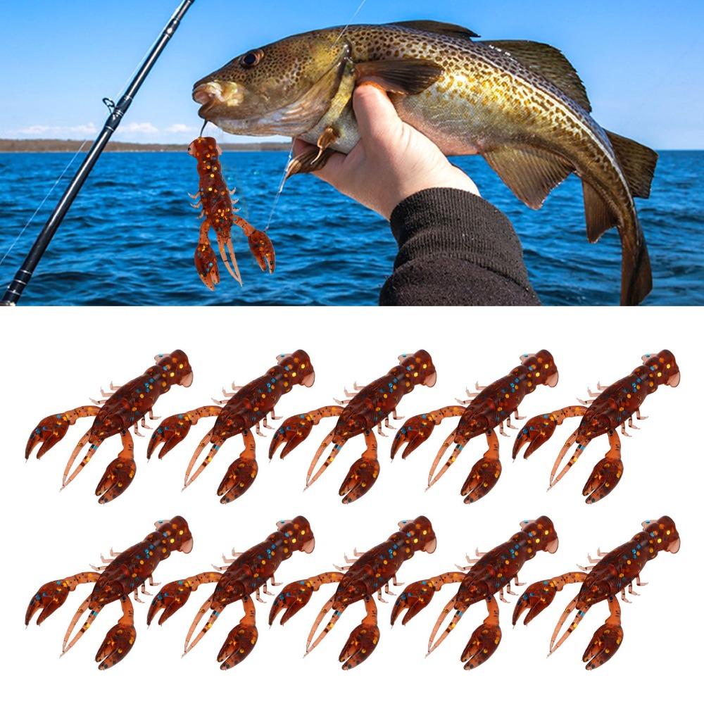 20 PIEZAS Cebo de Cangrejo de PVC 5.5cm Señuelo Artificial Señuelo de Pesca Duradero Pesca de Lubina