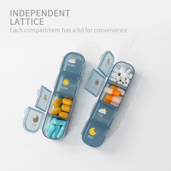 Pillendose Große Kapazität Auslaufsicher 3/4 Mal Täglich Wöchentlich Unterteilter Pillenspender Haushaltswaren
