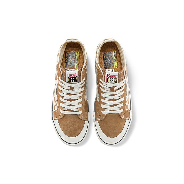 Vans SK8 Hi High Top Casual Skate Shoes Unisex Brown White Grid VN0A4BX7TBN