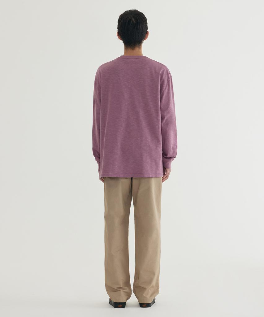 COVERNAT Slub Vintage Graphic Long Sleeve Magenta