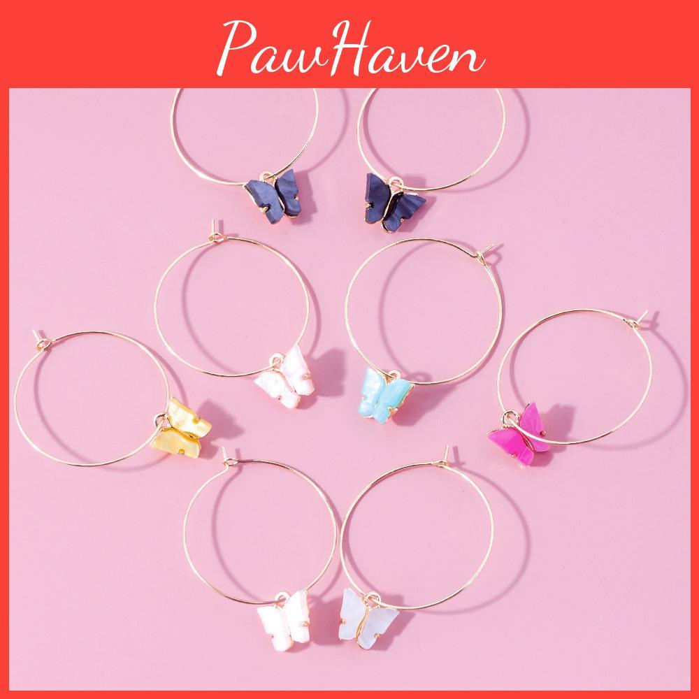 Multicolor Alloy Trendy Butterfly Earrings For Women Casual Street Style