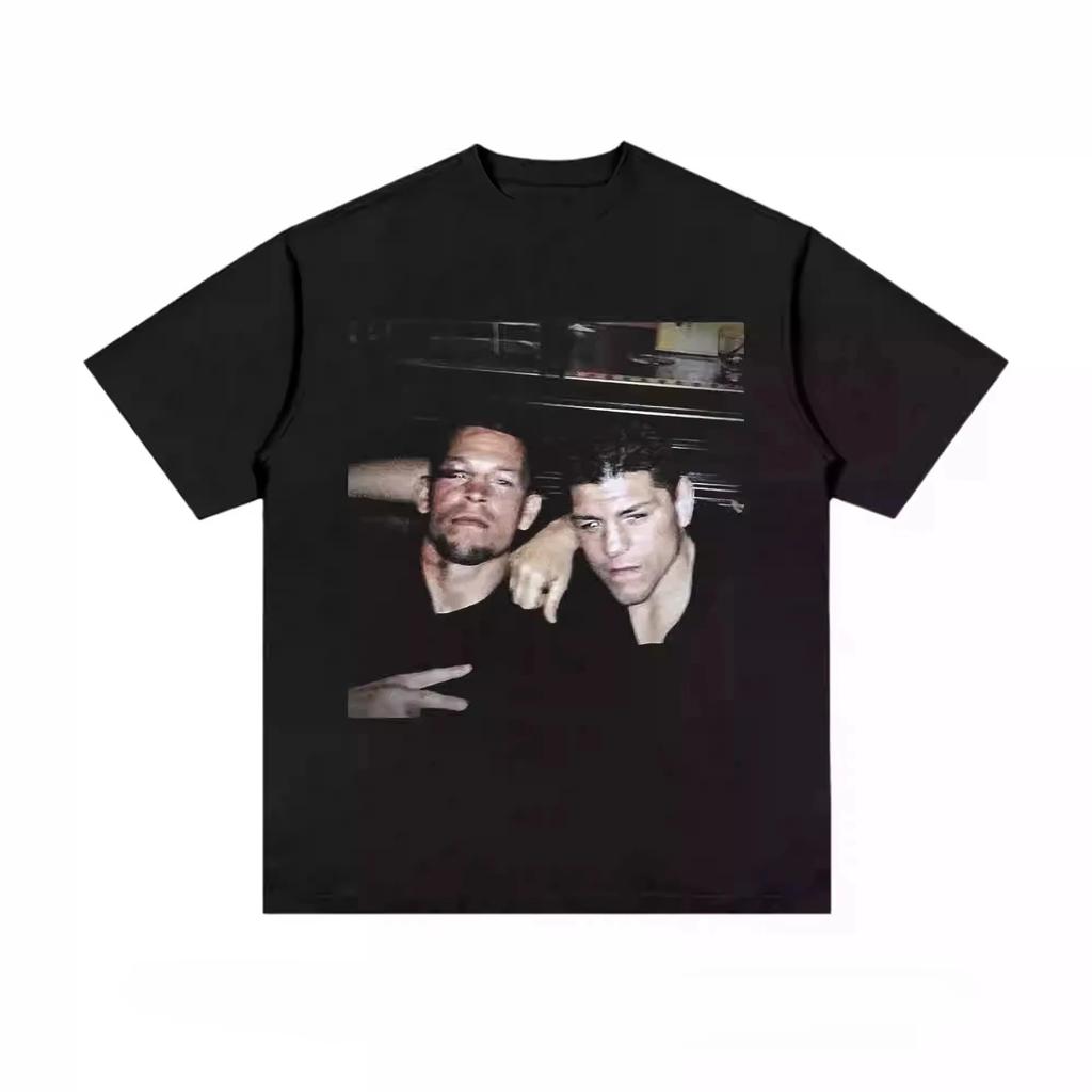 New Retro Trend Portrait Classic Ufc Star Print Women‘s Men's T-shirt Oversized Cotton Fashion Y2K Top Summer Short Sleeve Clothing Tee