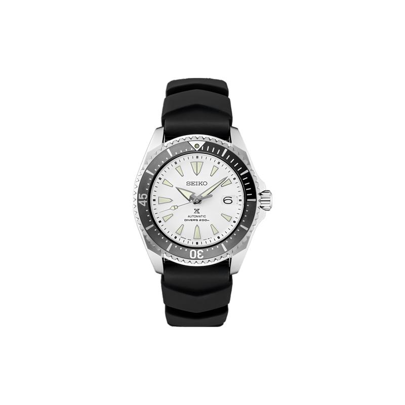 SEIKO 200 meters waterproof Automatic silicone strap men s watch white dial SPB191J1 чёрный