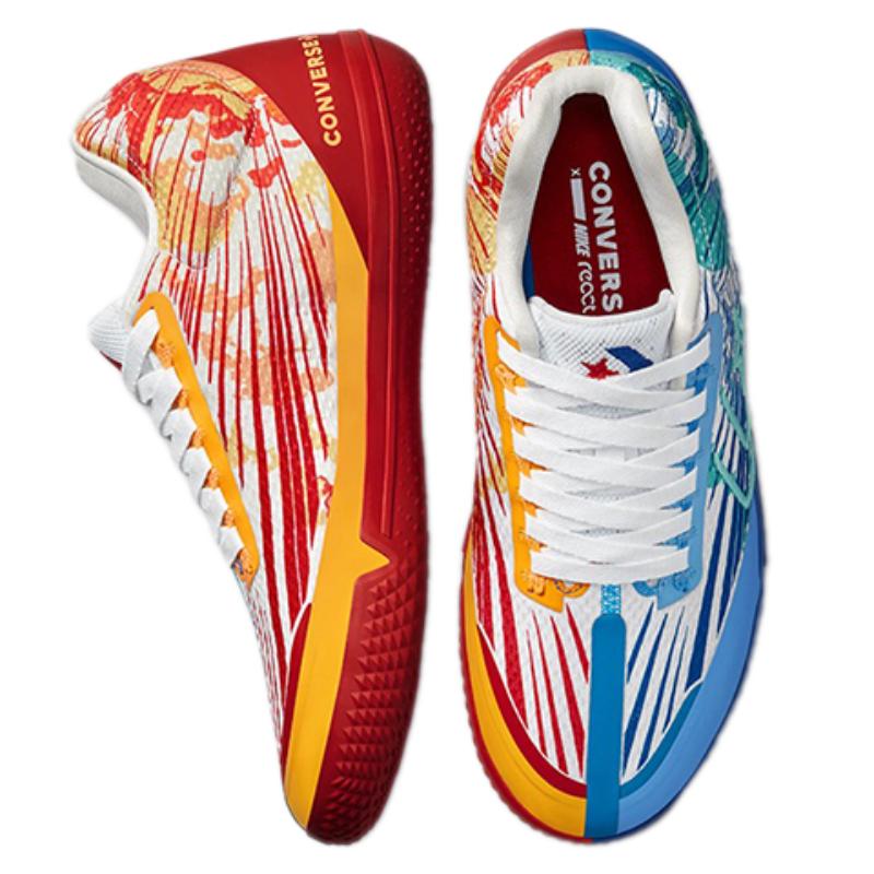 Converse All Star BB Evo Round Toe Shock-Absorbing Anti-Slip Abrasion Resistant Low-Top Basketball Shoes Unisex Red and Blue