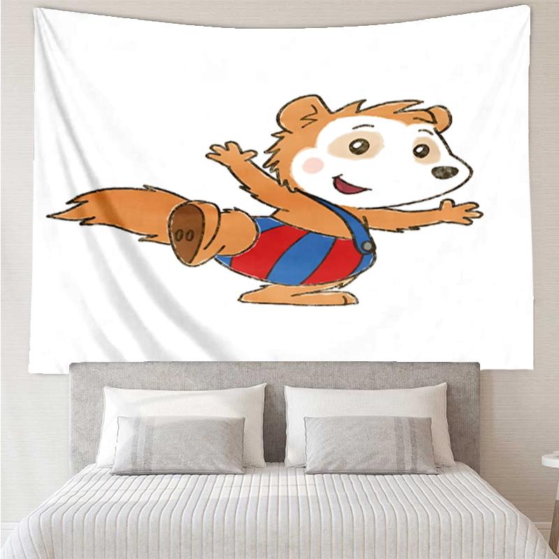 Bobo Print Tapestry, Backdrop, Easy Setup, Ideal for Bedroom, Office & Living Room, with Aesthetic Wall Hanging Decor.