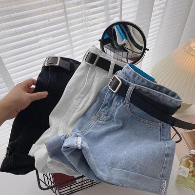 Short en jean taille haute pour femme - Tendance été 2021, coupe ample, amincissante et jambes larges