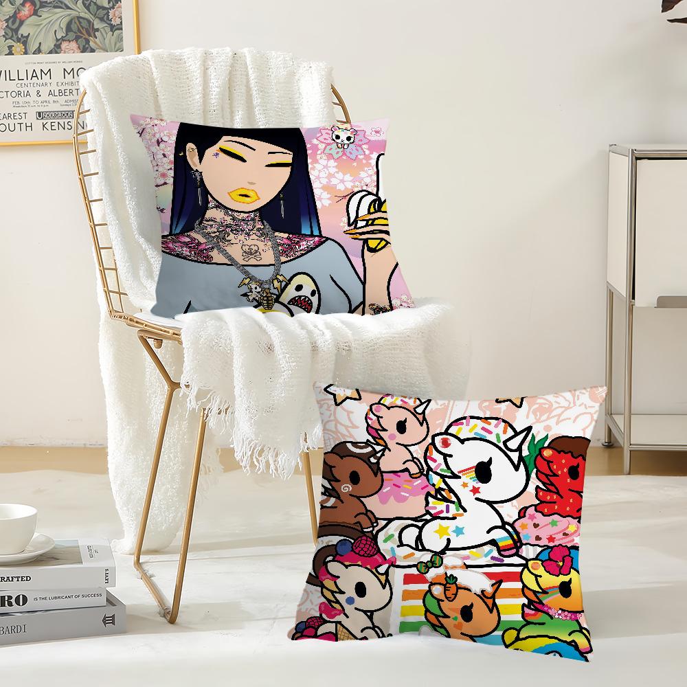 Trendy Brand Ttokidokis Cartoon Cute Pillow Case Suitable For Bedrooms Living Rooms Cars Home Decoration