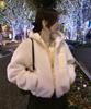 Howus Teddy Hooded Fur Jacket (Ivory)