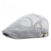 Unisex Summer Hollow Mesh Flat Cap Breathable Vintage Beret Hat Solid Color Ivy Cabbie Cap for Men Women Adjustable Lightweight Sun Hats