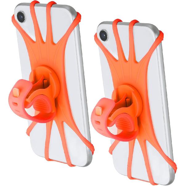 

PATIKIL 2Pcs Bike Phone Mount, 360° Rotation Silicone Motorcycle Phone Holder for 3 - 6.5 Phones Adjustable Phone Mount for Motorcycle Bicycle оранжевый