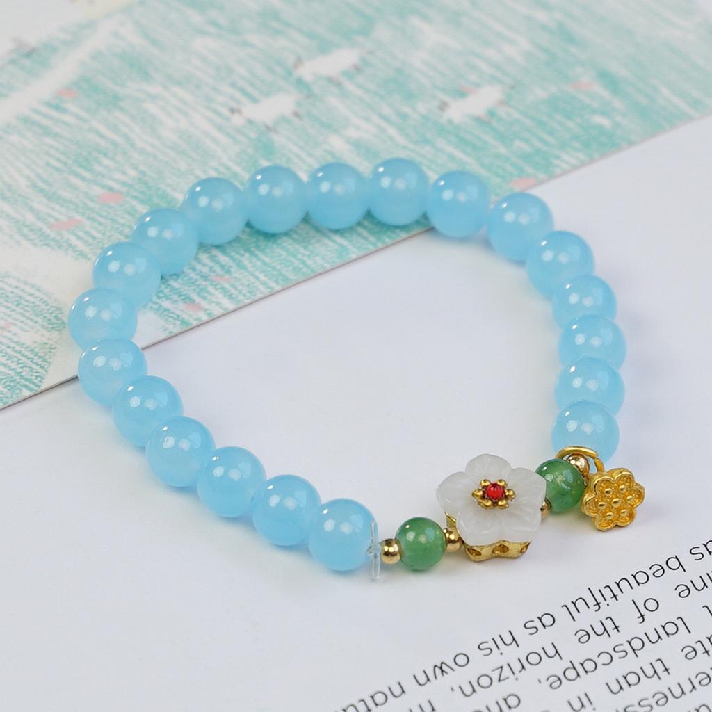 Glass Beaded Bracelet Female Sweet Lily of the Valley Bracelet Girl Jewelry Versatile Student Gift Hand Jewelry Wholesale