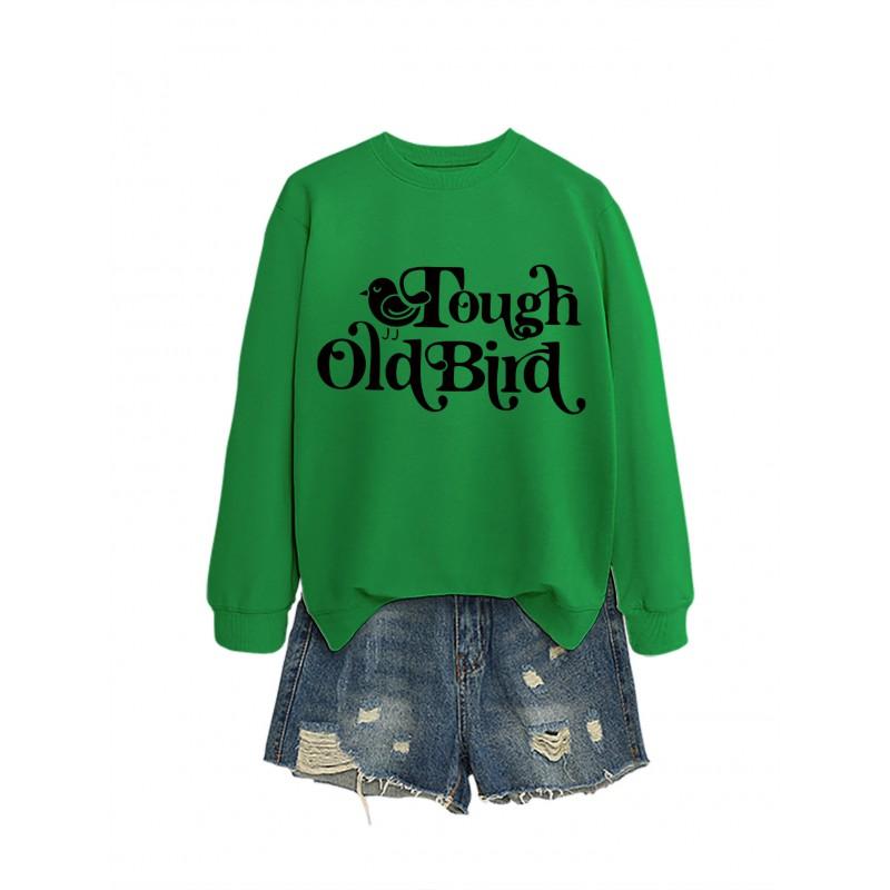 Womens Oversized Cotton Hoodie Sweatshirt With Bold Print - Casual Winter Top Daily Wear