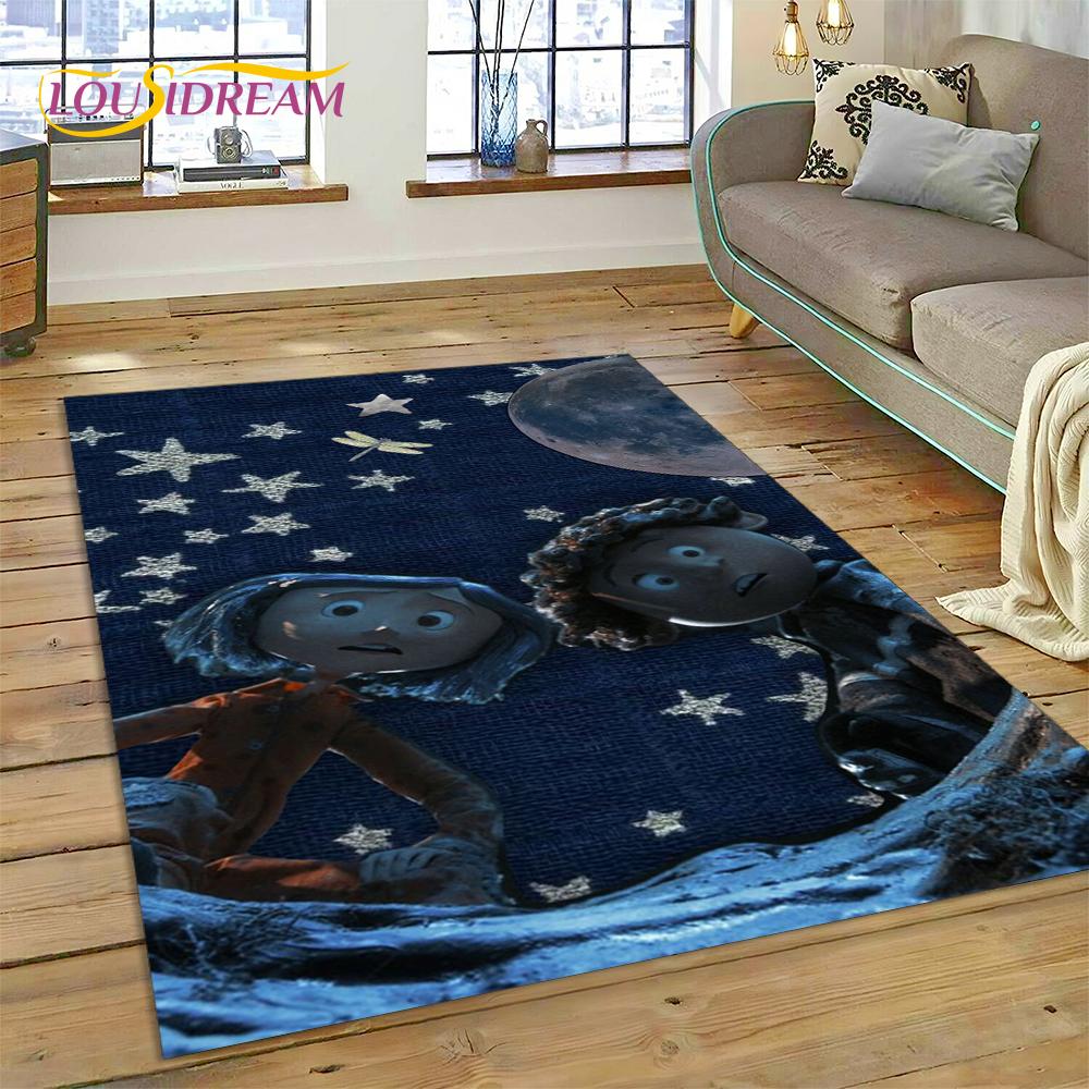 27 Style Coraline Secret Door Cartoon Horror Carpet Rug for Bedroom Living Room Home Sofa Decoration,kids Large Decor Floor Mat