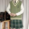 Women Clothing Vintage Classic JK Preppy Style Sweet Sweater Vest Y2K V Neck Sleeveless Chic Loose All Match Knitted Waistcoat