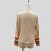 Ethnic Retro Crochet Rainbow Cardigan: Handmade Color Block Long Sleeve Knit Top