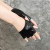 Black Pu Leather Half Finger Gloves Gothic Punk Rock Lolita Harajuku Stage Performance Cosplay Party Fingerless Women Gloves