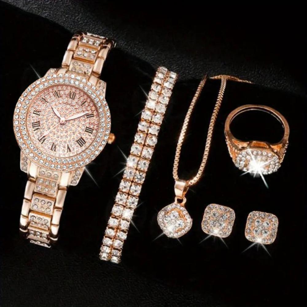 Luxury Watch Women's High-end Sense Diamond-encrusted Steel Chain Watch Temperament Small Dial Watch Women