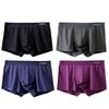 Langsha Men's Breathable Ice Silk Mesh Boxer Briefs 4-Pack