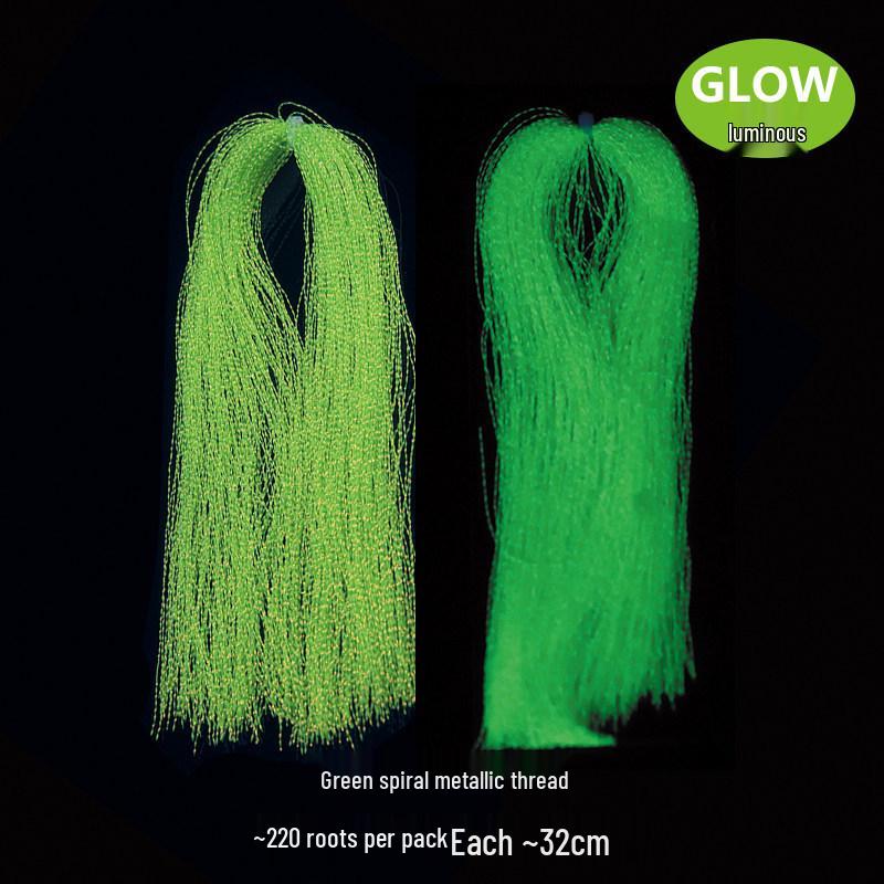 Luminous UV Spiral Silk Fishing Jig Hook Tying Material