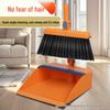 Folding Broom & Dustpan Set - Large, Thick, Non-Stick Hair Sweeper for Bathroom Cleaning