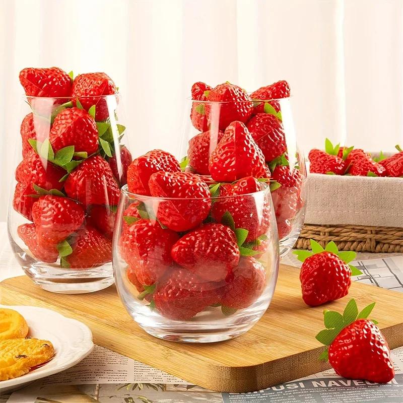 10/20pcs Simulation strawberry artificial strawberry fake fruit home holiday party decoration photography props