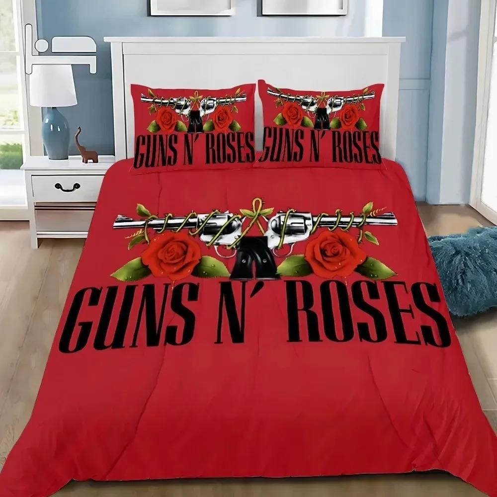 Exquisite Bedding Set Rock Band G-Guns N R-Roses Bedroom Decoration Duvet Cover Pillowcase Twin Full Queen Size Gift
