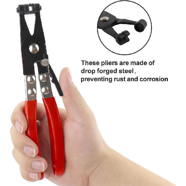 

2 шт. Клещи для хомутов шлангов, Ремонтный инструмент, Угловые клещи для хомутов ленточного типа и Поворотные плоские клещи для снятия и установки хомутов шлангов кольцевого или ленточного типа