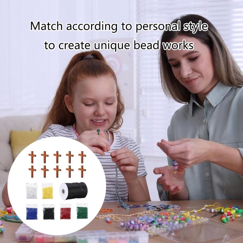 Wordless Faith Necklace Kits with 6 Color Beads Plan of Salvations Bracelet Kits Salvations Necklace Making Kits