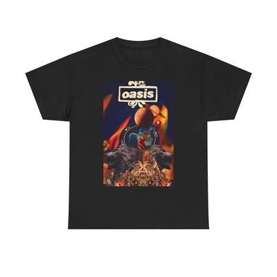 Oasis Band Merch T-Shirt Vintage Poster Retro Rock Unisex Schweres Baumwoll-Tee