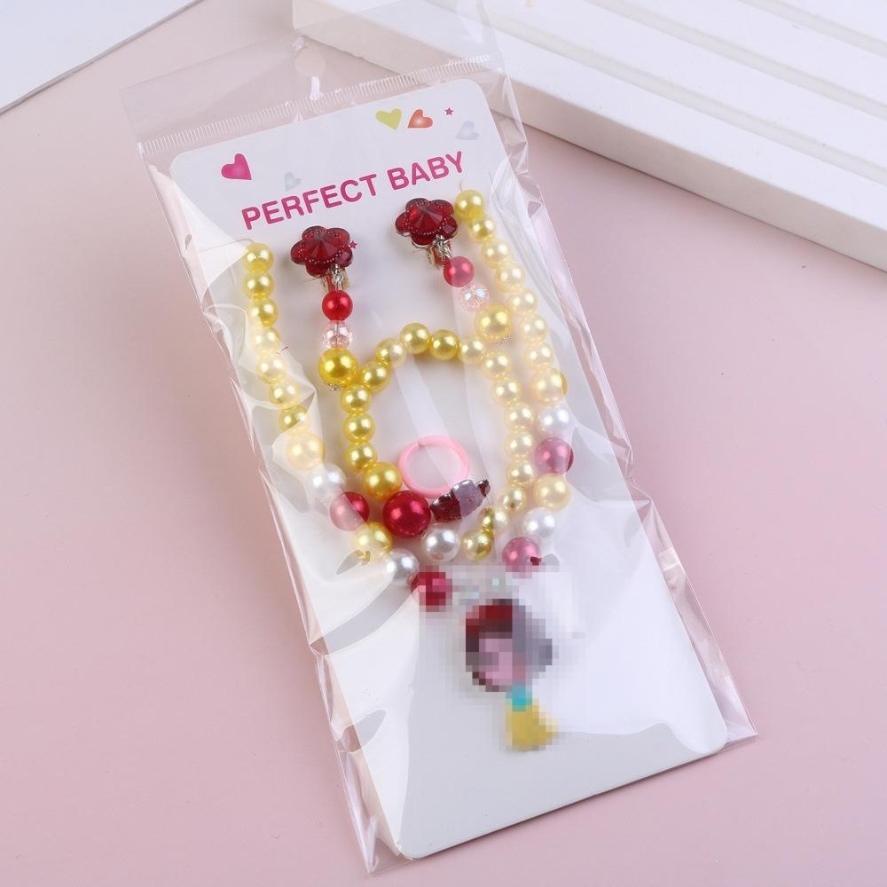 2/5 stücke Mädchen Meerjungfrau Perle Halskette Armband Ring Ohrring Set Kinder Spielzeug Kinder Prinzessin Zubehör Mädchen Geburtstag Geschenke