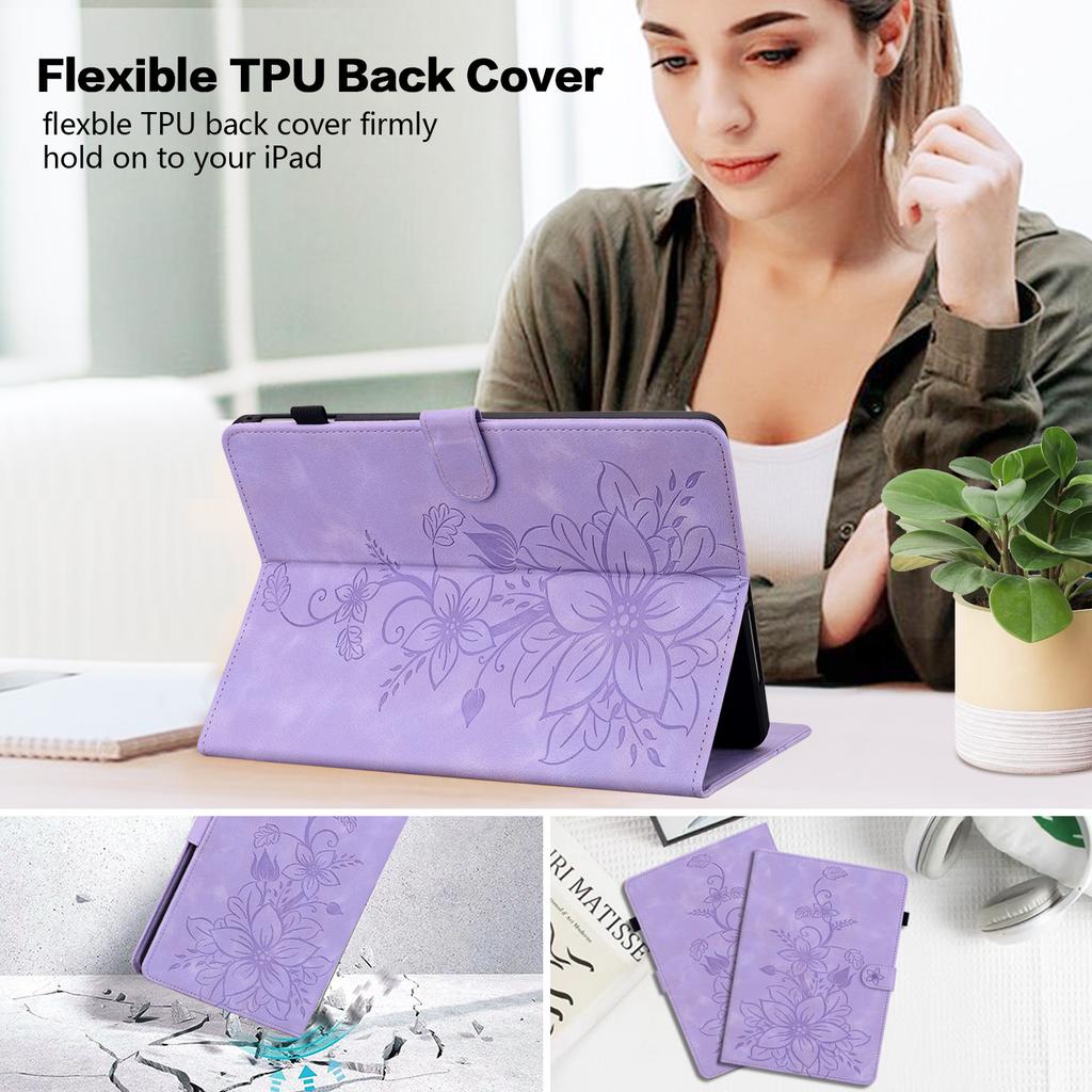 Emboss PU Leather Stand Case for Xiaomi Redmi Pad 2 2025 11.0 Inch Model 25040RP0AG 25040RP0AI with Card Slots Cover Shockproof