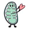 Heart-Sending Mitochondria Brooch: Cartoon Enamel Pin for Biology Lovers – Unique Collar Jewelry Gift