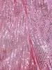 Pantaloni da Donna a Gamba Larga Lunghi Fino ai Piedi con Perle e Paillettes alla Moda 2025